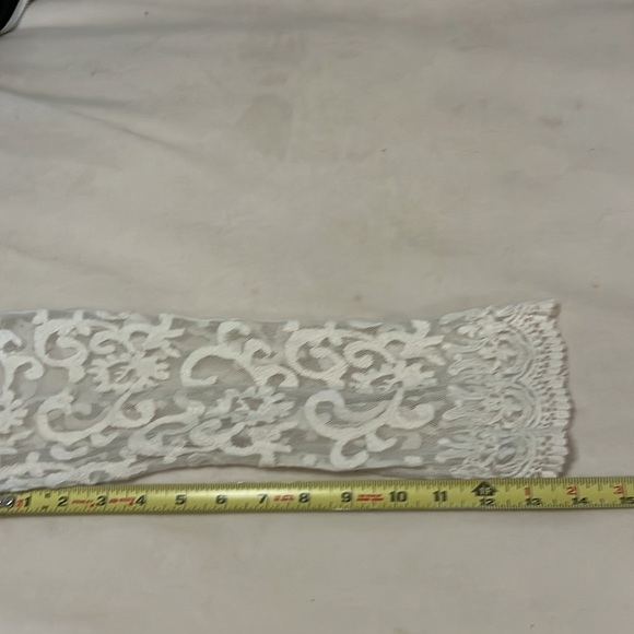 Capri Cream Lace Long Sleeve Beach Pool Boho Embroidered Coverup Top Sz L - Picture 7 of 9